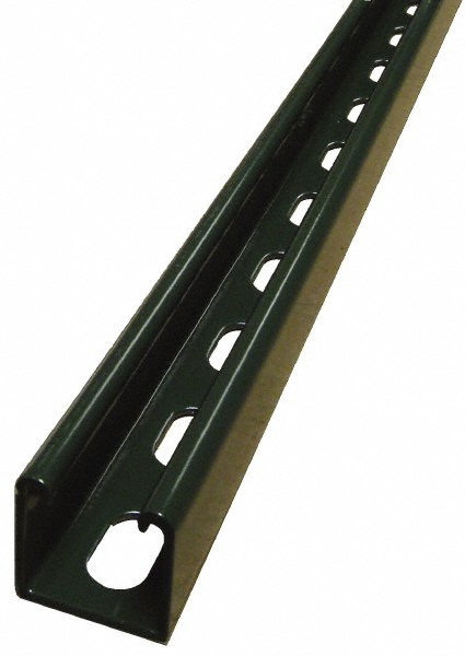 Empire 10' Long x 1-5/8" Wide x 1-5/8" High, 14 Gauge, Carbon Steel, Punched Framing Channel & Strut - 7101P1410