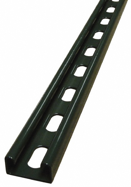 Empire 10' Long x 1-5/8" Wide x 1-5/8" High, 14 Gauge, Carbon Steel, Punched Framing Channel & Strut - 7101P1410