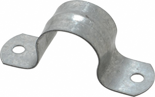 Thomas & Betts Pipe or Conduit Strap: 2" Pipe, 2" Tube, Steel, Zinc Finish, 2 Mount Holes, Screw-On - TS906