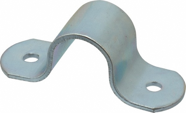 Empire Pipe or Tube Strap: 3/4" Pipe, 1.05" Tube, Carbon Steel, Electrogalvanized Finish, 2 Mount Holes - 180G0075