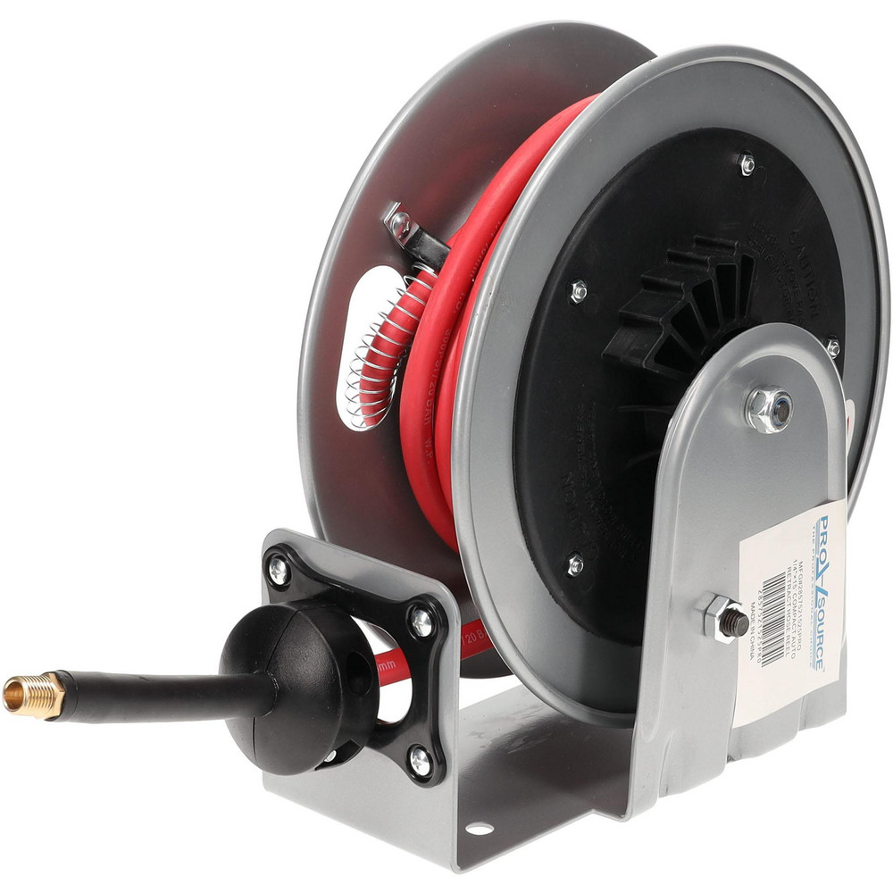 PRO-SOURCE Hose Reel with Hose: 1/4" ID Hose x 15', Spring Retractable - 2857521525PRO