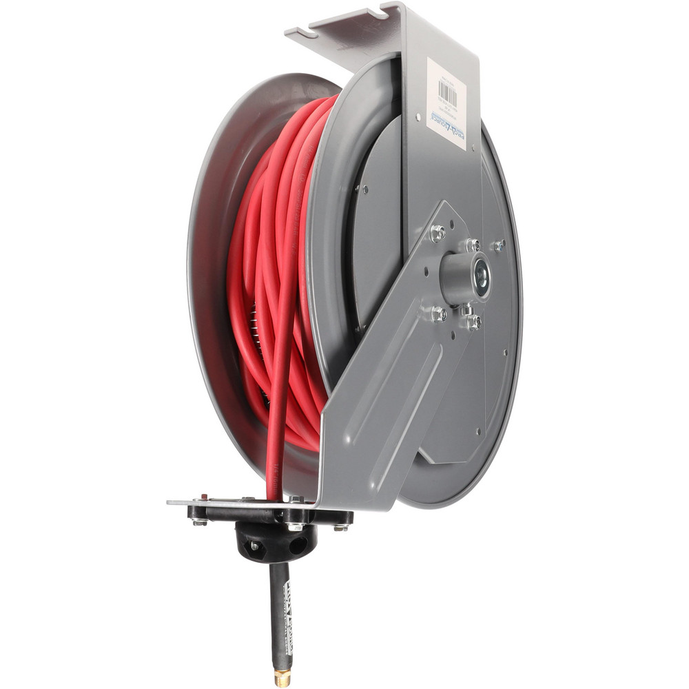 PRO-SOURCE Hose Reel with Hose: 1/4" ID Hose x 50', Spring Retractable - 2830025010PRO