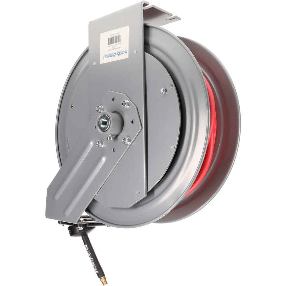 PRO-SOURCE Hose Reel with Hose: 1/4" ID Hose x 50', Spring Retractable - 2830025010PRO