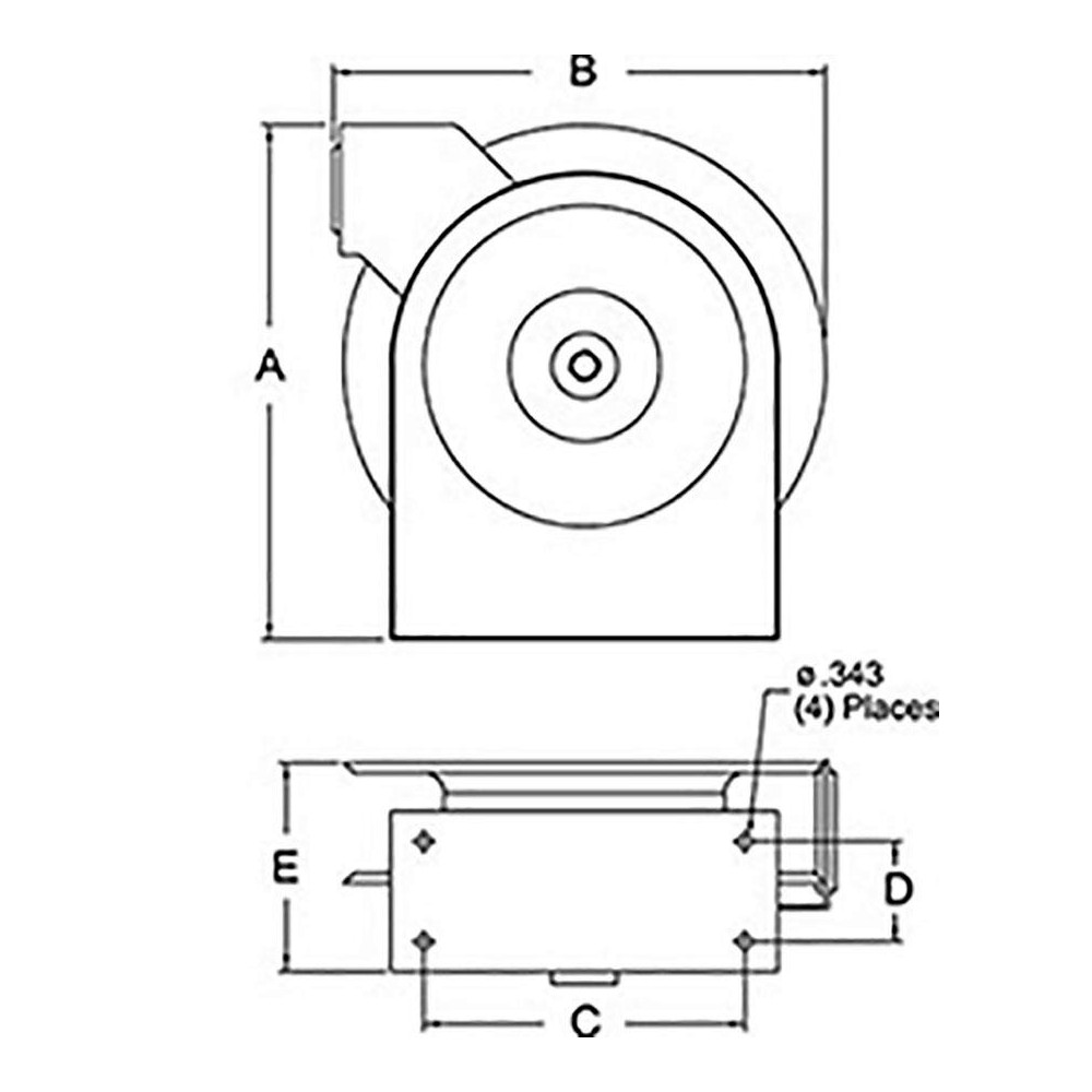 Reelcraft Hose Reel without Hose: 3/8" ID Hose, 50' Long, Spring Retractable - 5605 OLP