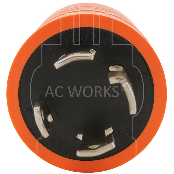 Ac Works L14-30P 30A 125/250V 4-Prong Plug - 5-15/20R Household 15/20A Connector - ADL1430520