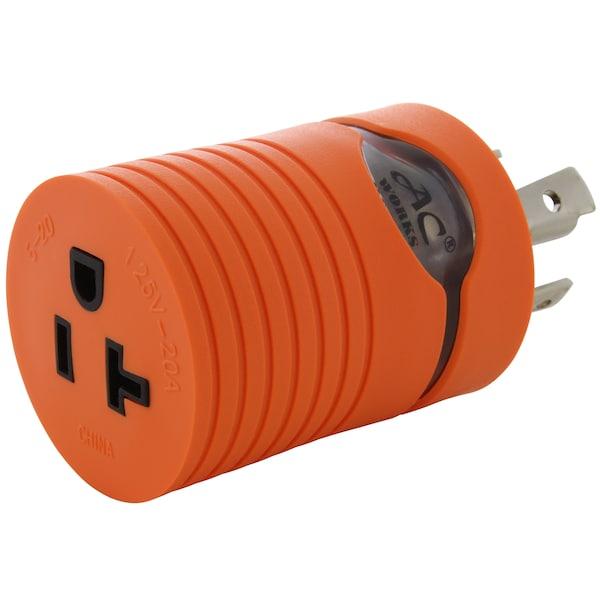 Ac Works L14-30P 30A 125/250V 4-Prong Plug - 5-15/20R Household 15/20A Connector - ADL1430520