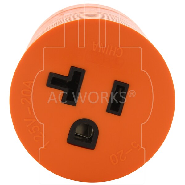 Ac Works L14-30P 30A 125/250V 4-Prong Plug - 5-15/20R Household 15/20A Connector - ADL1430520