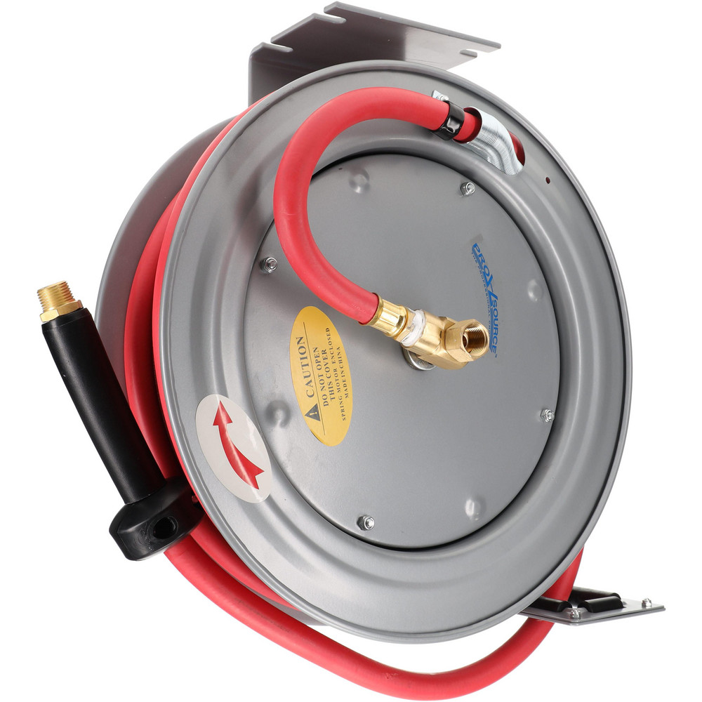 Lincoln Hose Reel with Hose: 1/2" ID Hose x 50', Spring Retractable - 83754