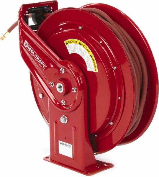 PRO-SOURCE Hose Reel with Hose: 1/2" ID Hose x 50', Spring Retractable - 2830055010PRO