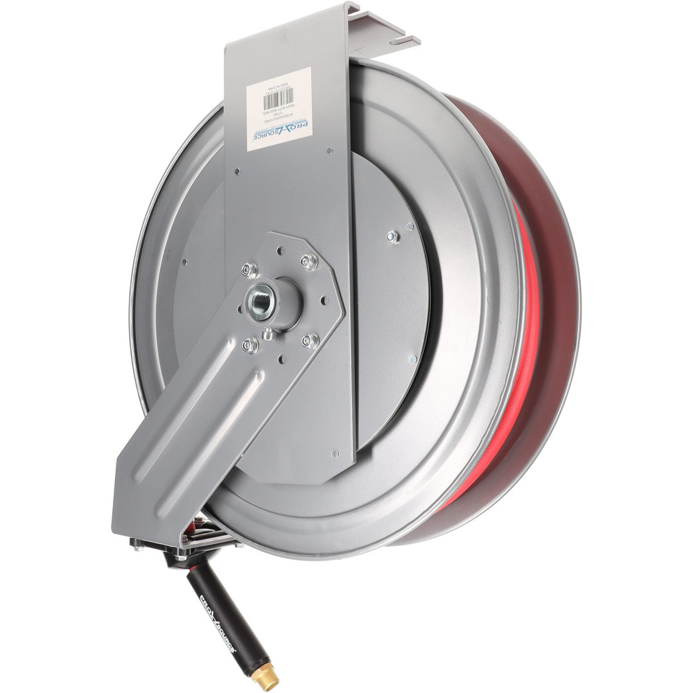 PRO-SOURCE Hose Reel with Hose: 1/2" ID Hose x 50', Spring Retractable - 2830055010PRO