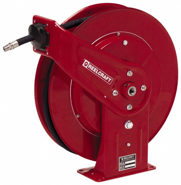 Reelcraft Hose Reel with Hose: 3/8" ID Hose x 50', Spring Retractable - 7650 OMP