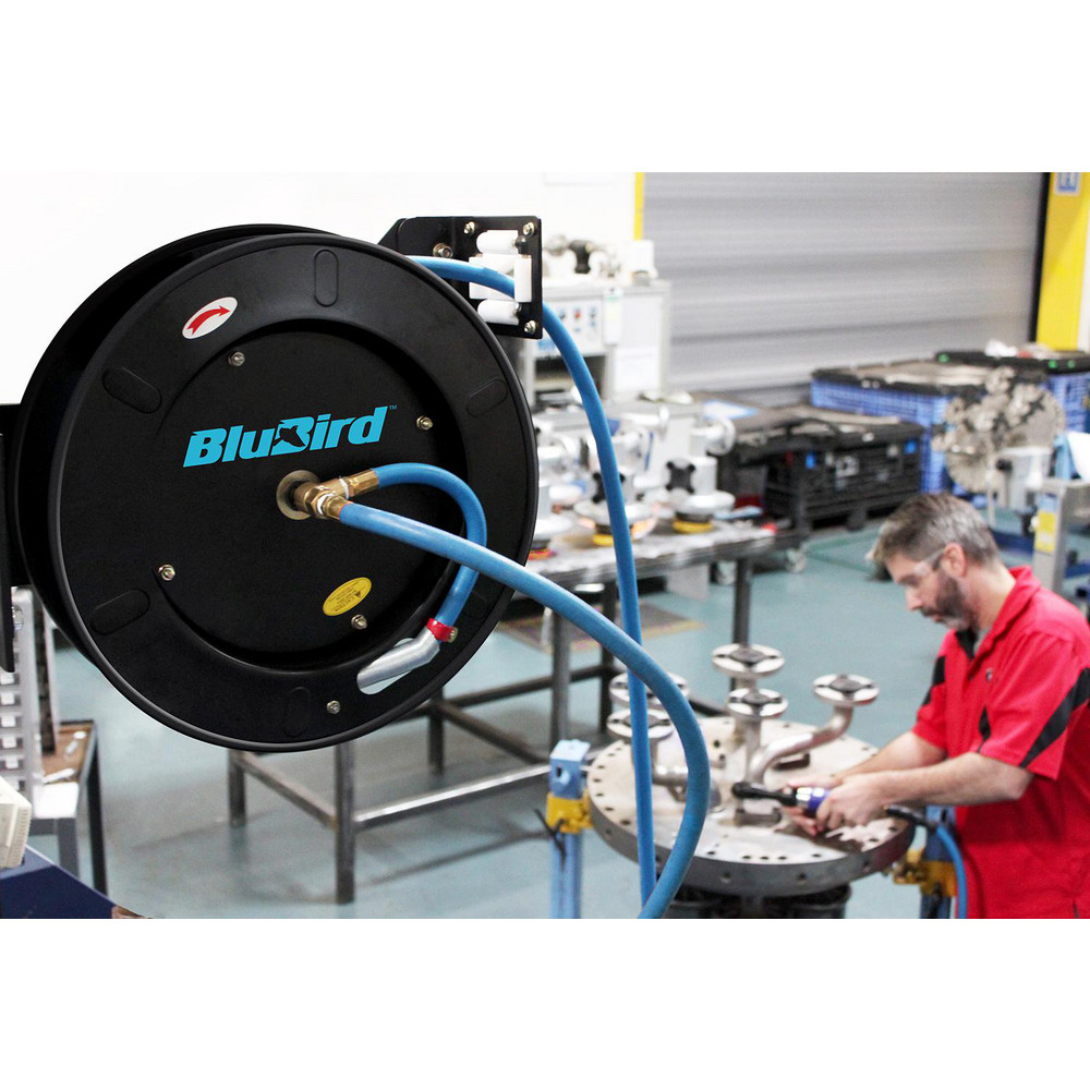 BluBird BluBird 1/2" x 50' Retractable Rubber Air Hose Reel - BBR1250