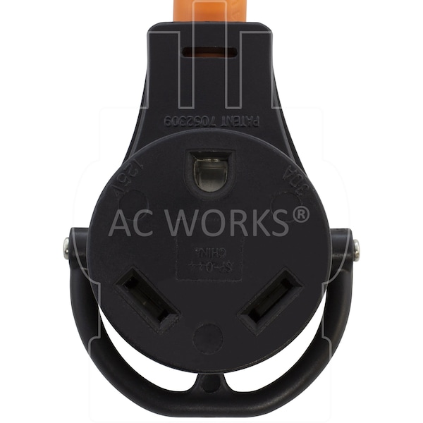 Ac Works 1FT 50A 14-50 Piggy-Back Plug with TT-30R Connector Adapter Cord - PB1450TT
