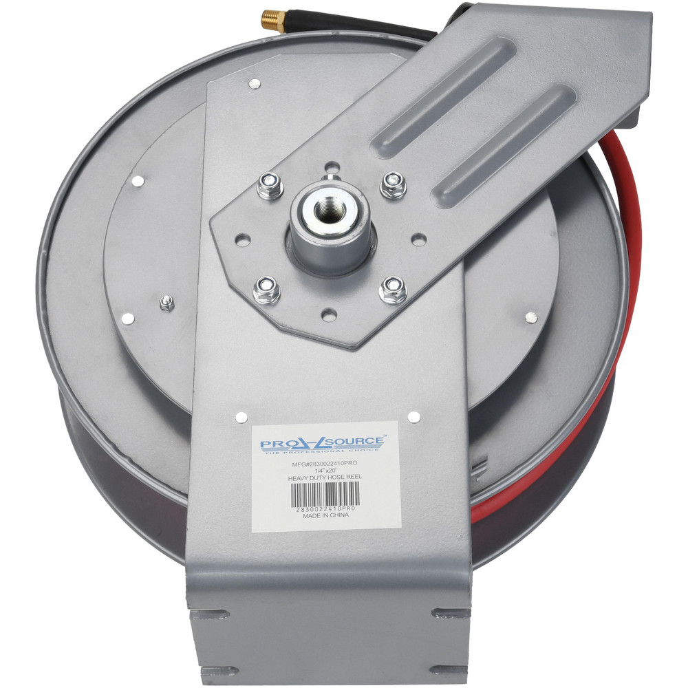 PRO-SOURCE Hose Reel with Hose: 1/4" ID Hose x 20', Spring Retractable - 2830022410PRO