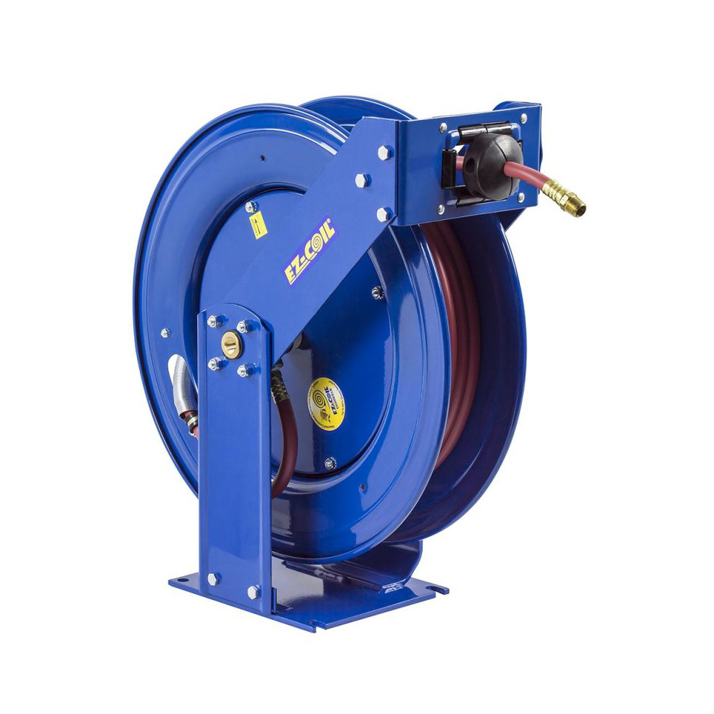 CoxReels Hose Reel with Hose: 1" ID Hose x 75', Spring Retractable - SLPF-675