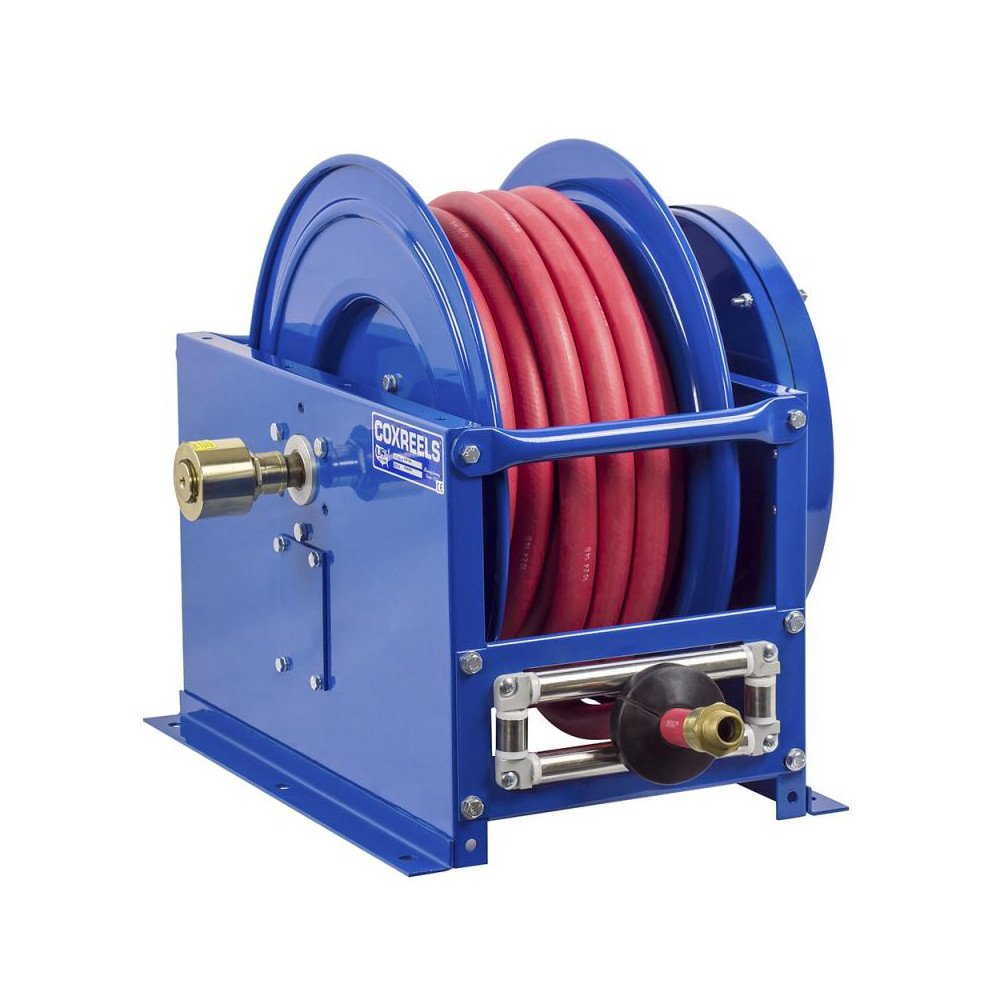 CoxReels Hose Reel with Hose: 1" ID Hose x 75', Spring Retractable - SLPF-675