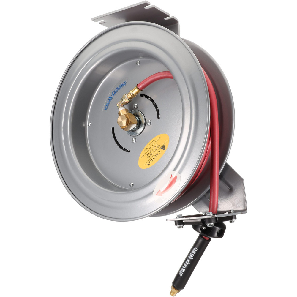 PRO-SOURCE Hose Reel with Hose: 3/8" ID Hose x 35', Spring Retractable - 7948125/4324915