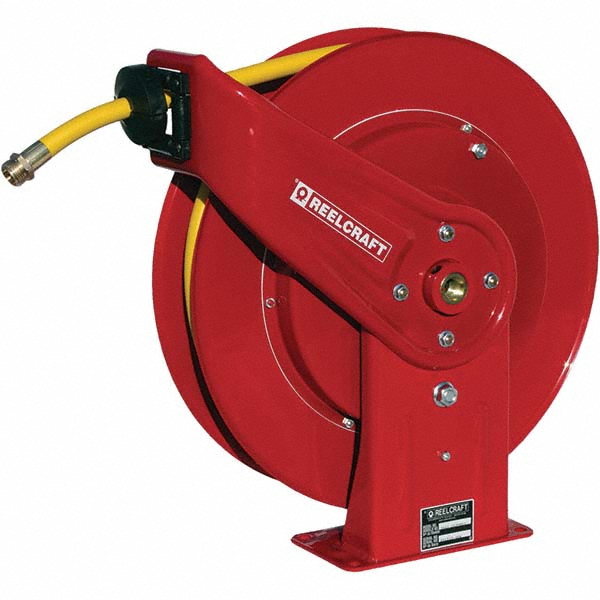 Reelcraft Hose Reel with Hose: 1/2" ID Hose x 50', Spring Retractable - 7850 OLPSW57