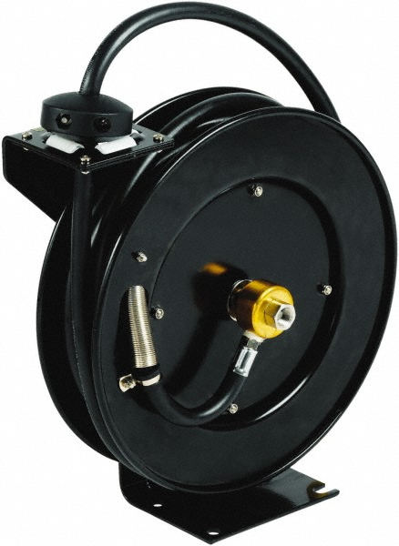 Value Collection Hose Reel with Hose: 1/2" ID Hose x 65', Spring Retractable, Polypropylene Reel Green - 701204