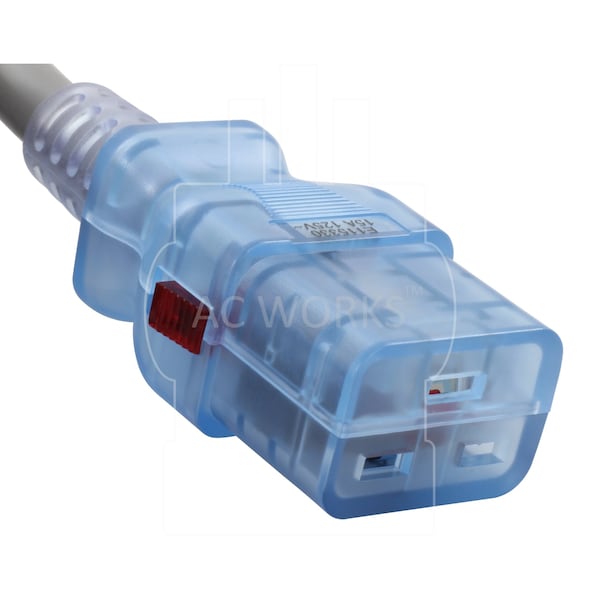 Ac Works 15FT 15A 14/3 Medical Grade Power Cord with Locking IEC C19 - MD261-AL