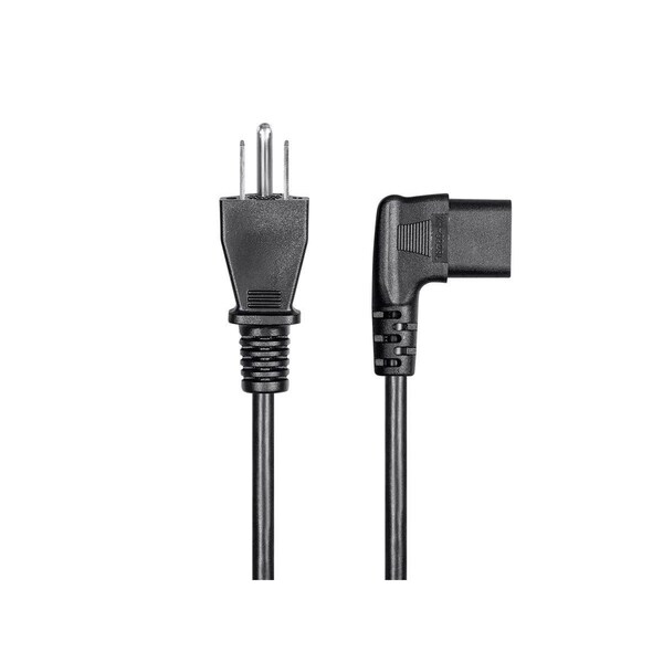 Monoprice Left Angle Power Cord - NEMA 5-15P to Left Angle IEC 60320 C13_ 18AWG_ - 27312