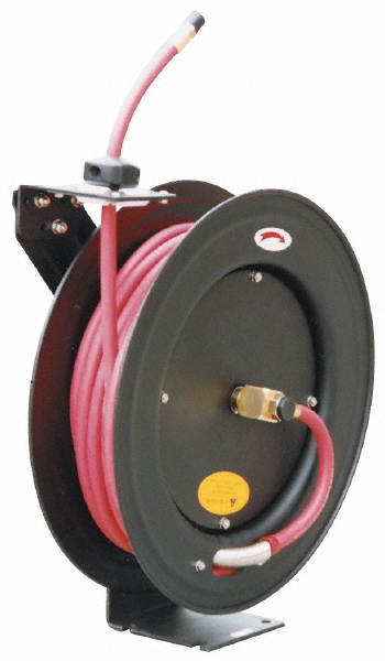 PRO-SOURCE Hose Reel with Hose: 3/4" ID Hose x 75', Spring Retractable - 2830047510PRO