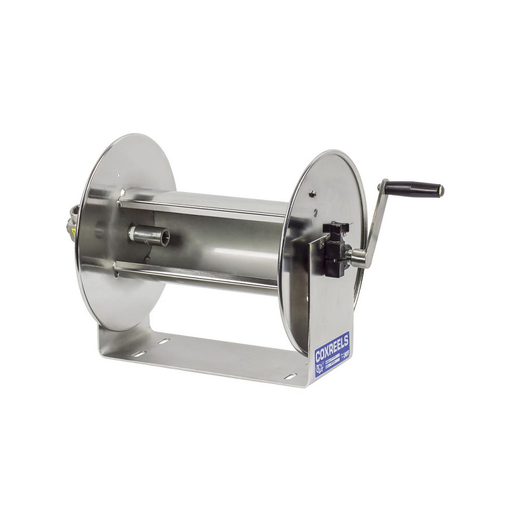 CoxReels Hose Reel without Hose: 3/4" ID Hose, 100' Long, Hand Crank - 117-5-100-SS