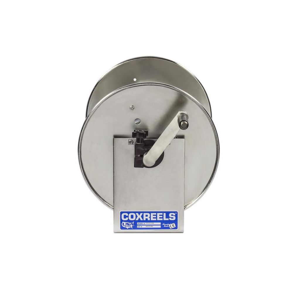 CoxReels Hose Reel without Hose: 3/4" ID Hose, 100' Long, Hand Crank - 117-5-100-SS