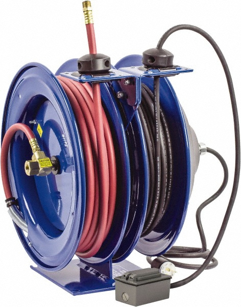 CoxReels Hose Reel with Hose: 3/8" ID Hose x 50', Spring Retractable - C-L350-5012-F