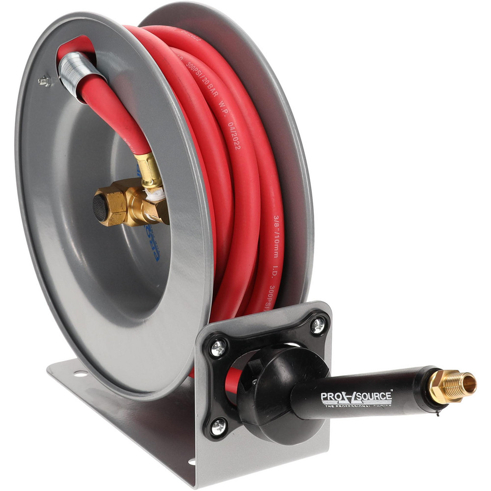 PRO-SOURCE Hose Reel with Hose: 3/8" ID Hose x 20', Spring Retractable - 2857532025PRO