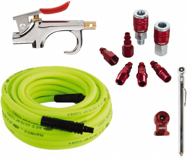 Coilhose Pneumatics Blow Gun & Hose Kits: Paint Booth Kit, 35.00, 1/4 NPT, Rubber Tip In-Line Blow Gun, High Flow Ball Swivel Connector, High Flow Composite Coupler - A3714