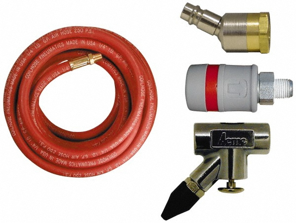 Coilhose Pneumatics Blow Gun & Hose Kits: Paint Booth Kit, 35.00, 1/4 NPT, Rubber Tip In-Line Blow Gun, High Flow Ball Swivel Connector, High Flow Composite Coupler - A3714