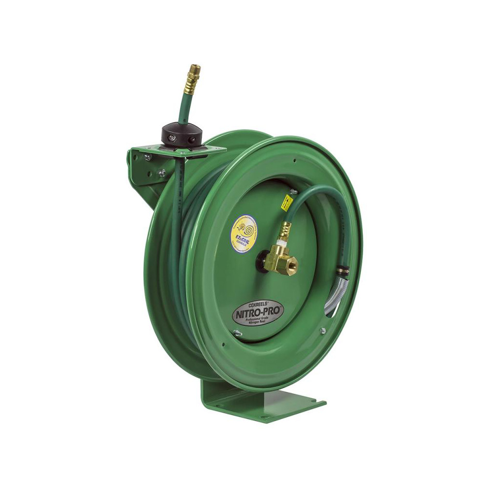 CoxReels Hose Reel with Hose: 1/4" ID Hose x 15', Spring Retractable - P-LP-115