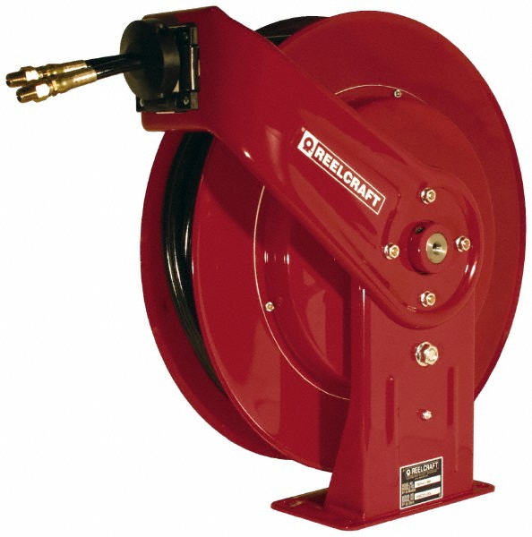 Reelcraft Hose Reel with Hose: 3/8" ID Hose x 30', Spring Retractable - THA7630 OMP