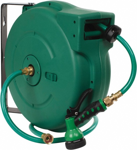 Prevost Hose Reel with Hose: 3/8" ID Hose x 65', Spring Retractable - DMO 1020IS