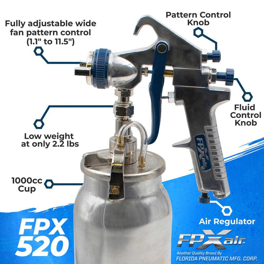 FPXAir Pneumatic Oil Guns: 0.25 in, NPT, 4.00 SCFM, 45.000 psi - FPX-520