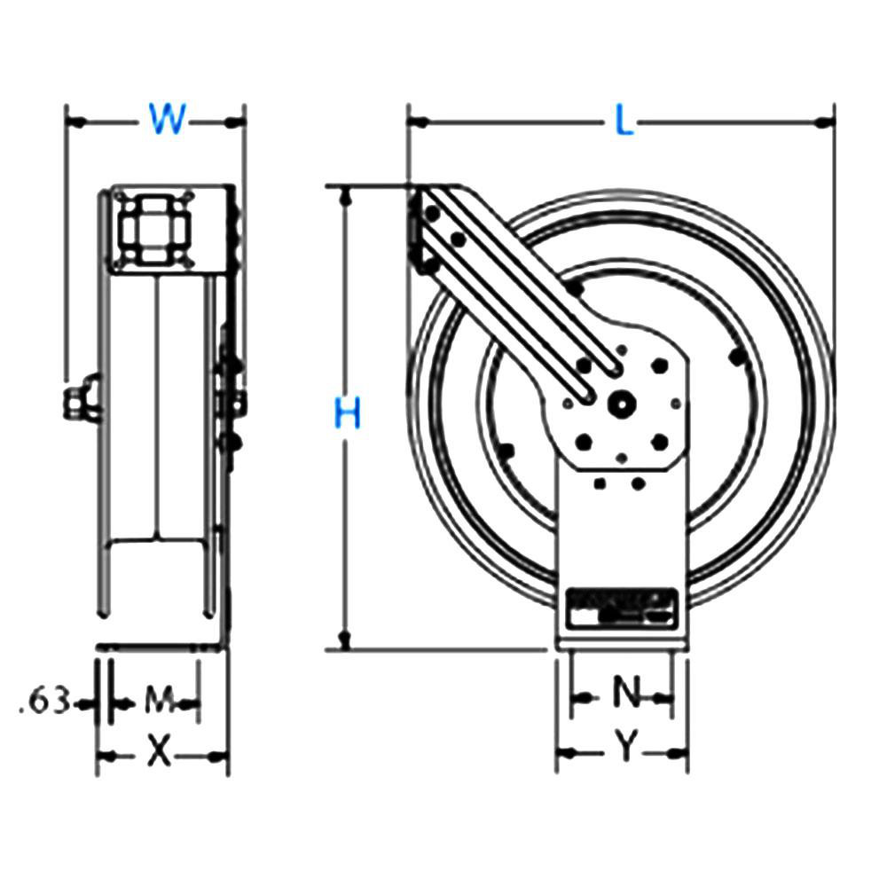 CoxReels Hose Reel with Hose: 3/8" ID Hose x 100', Spring Retractable - SH-N-3100