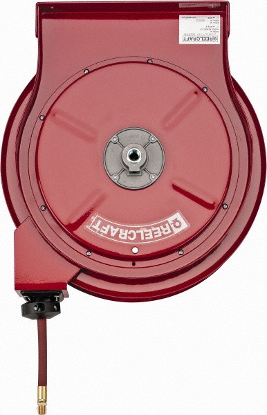 Lincoln Hose Reel with Hose: 3/8" ID Hose x 50', Spring Retractable - 83753