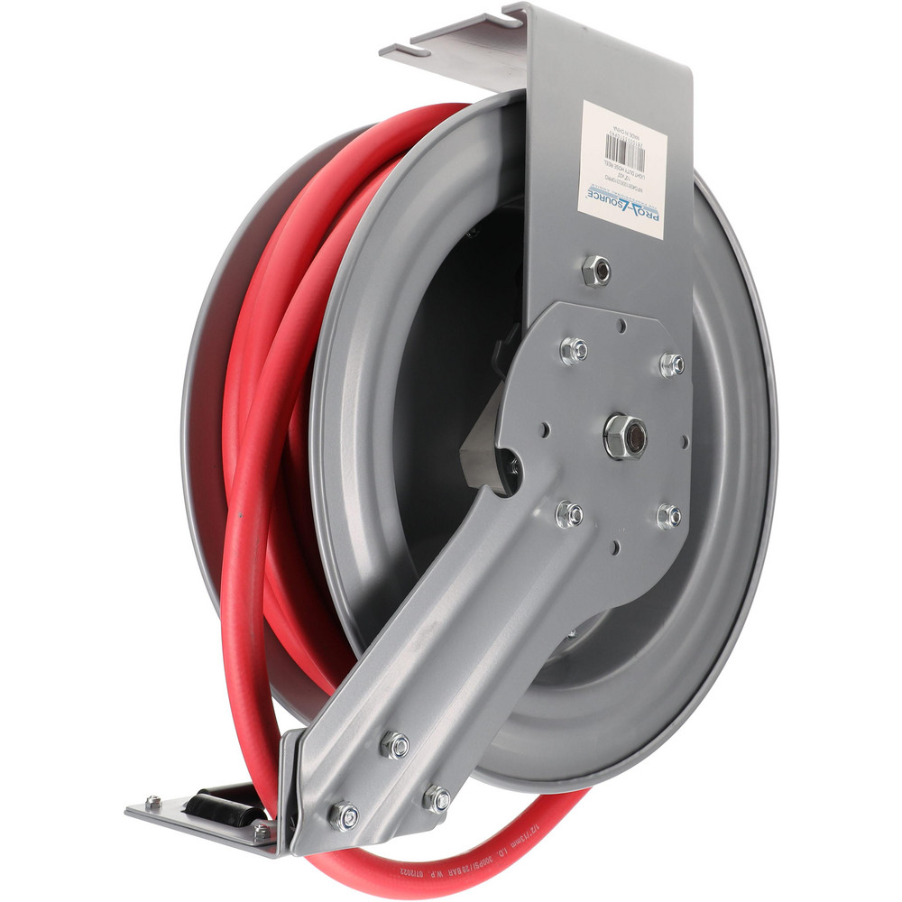 PRO-SOURCE Hose Reel with Hose: 1/2" ID Hose x 33', Spring Retractable - 2810053310PRO