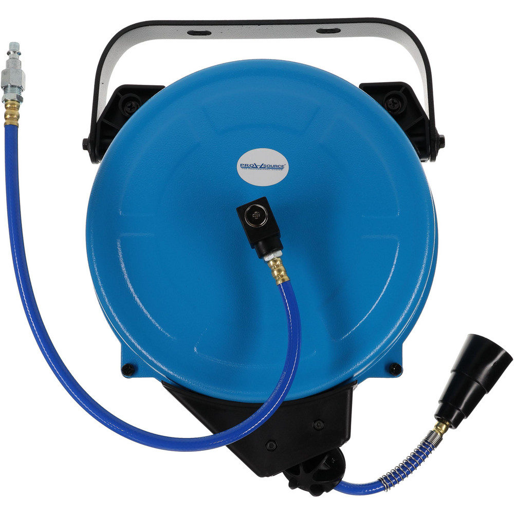 PRO-SOURCE Hose Reel with Hose: 1/2" ID Hose x 33', Spring Retractable - 2810053310PRO