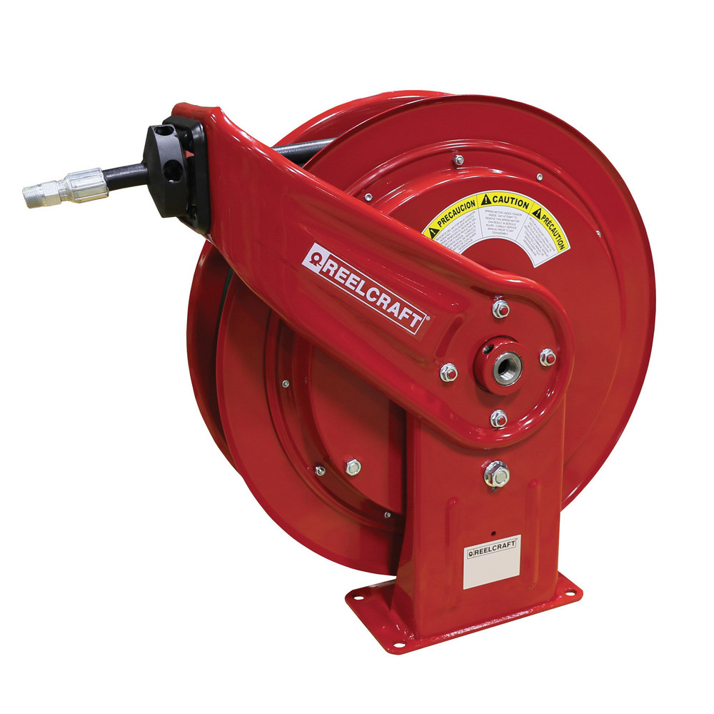Reelcraft Hose Reel with Hose: 1/4" ID Hose x 75', Spring Retractable - HD74075 OHP