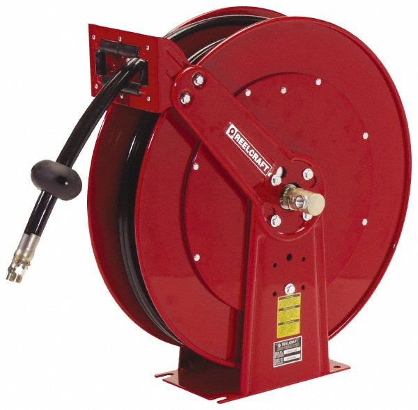 Reelcraft Hose Reel with Hose: 3/8" ID Hose x 50', Spring Retractable - TH86050 OMP