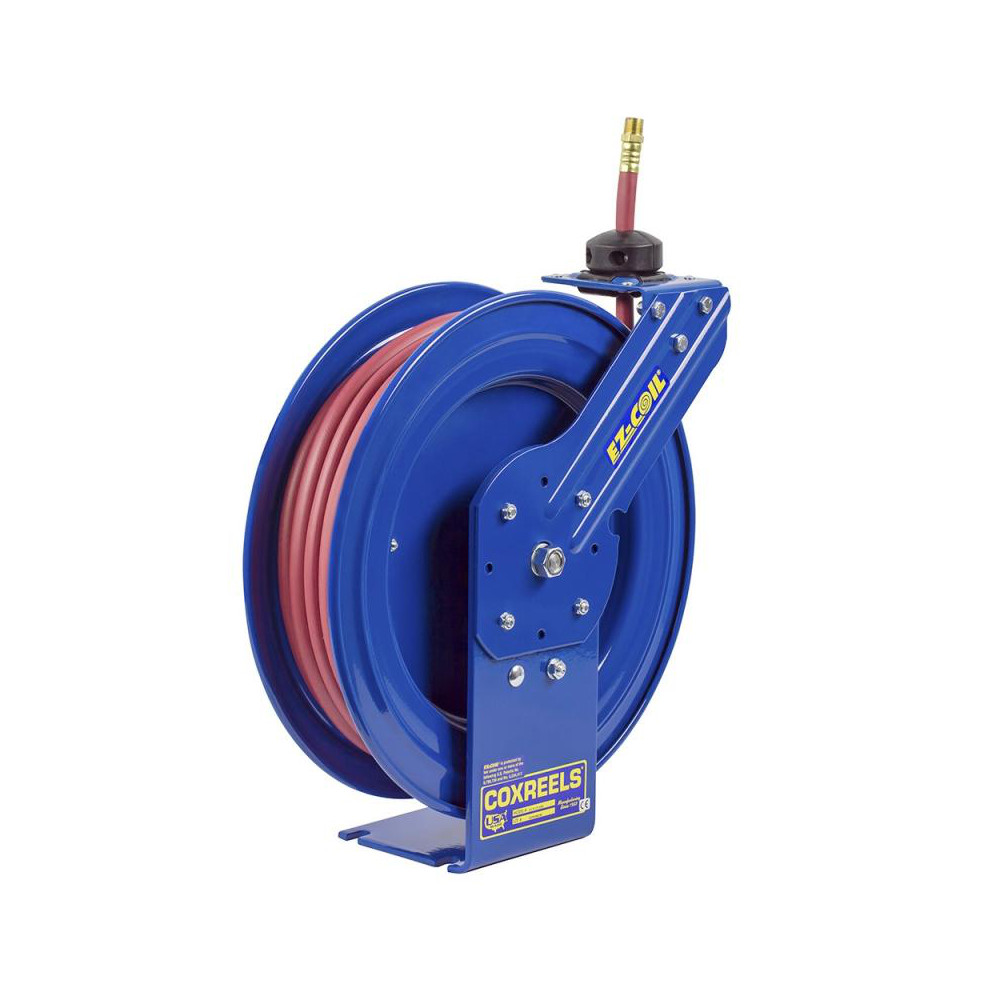 CoxReels Hose Reel with Hose: 3/8" ID Hose x 50', Spring Retractable - EZ-P-LP-350-HV