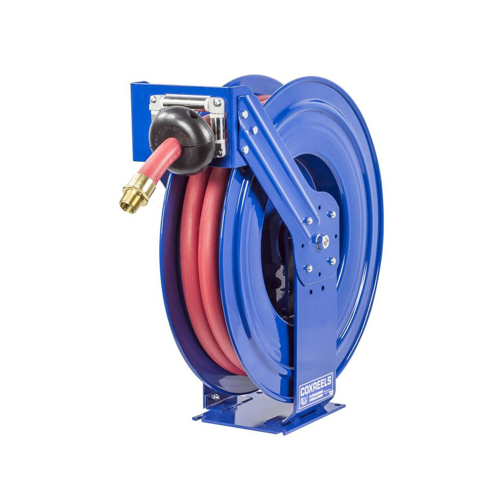CoxReels Hose Reel with Hose: 1" ID Hose x 35', Spring Retractable - TSHF-N-635