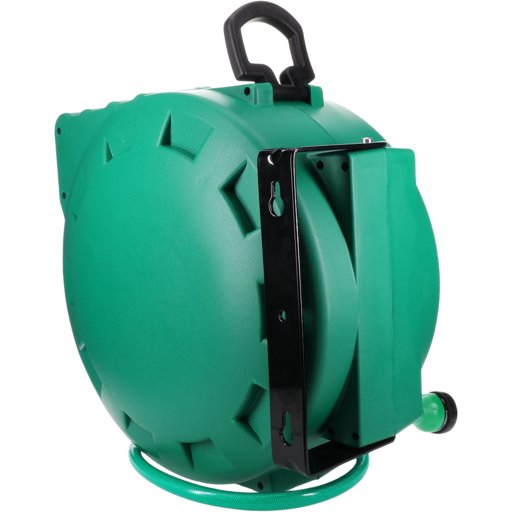 Value Collection Hose Reel with Hose: 5/8" ID Hose x 80', Spring Retractable, Polypropylene Reel, Green - G760255