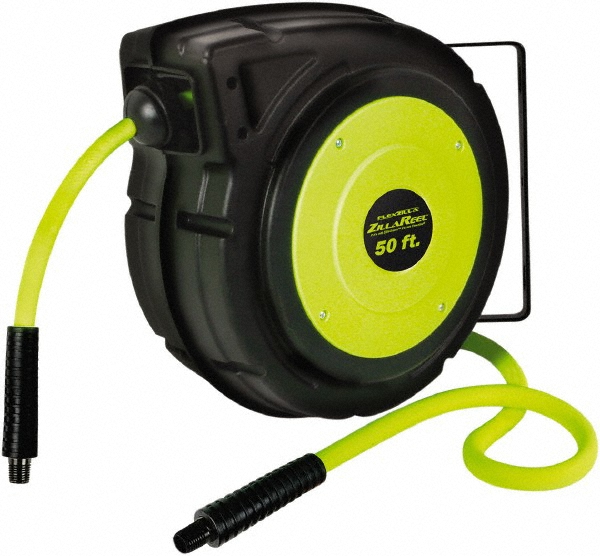 PRO-SOURCE Hose Reel with Hose: 1/4" ID Hose x 33', Spring Retractable - 2810023320PRO