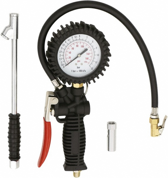 Milton 160 Max psi Closed Check Aluminum/EPDM Inflator Gauge - 517
