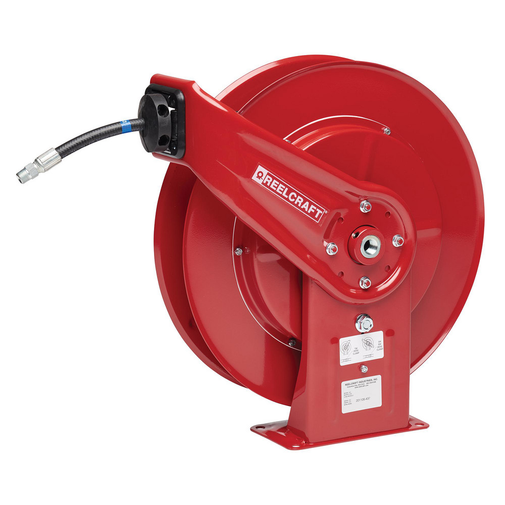 Reelcraft Hose Reel with Hose: 3/8" ID Hose x 50', Spring Retractable - 7650 OHP