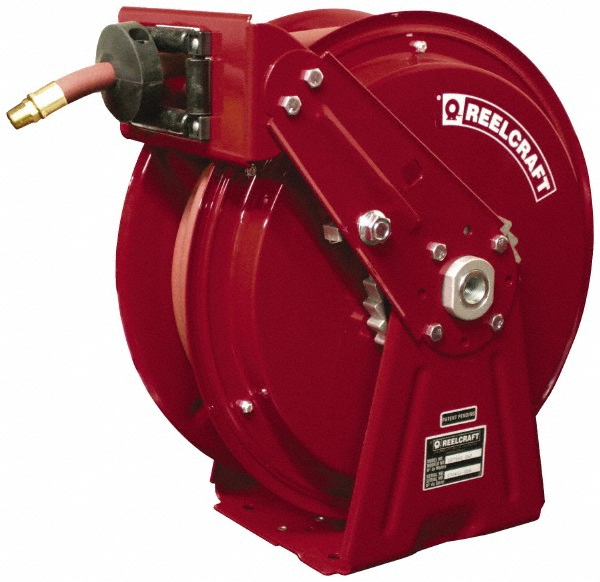 Reelcraft Hose Reel with Hose: 1/2" ID Hose x 50', Spring Retractable - DP7850 OMP