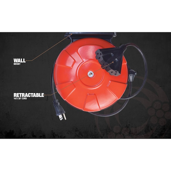 Southwire 30 ft. 14/3 Cord Reel Power Station 3 Outlets - 48006SW